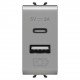 Розетка 2хUSB Chorusmart A+C TYPE 5V 3A 1M титан GEWISS