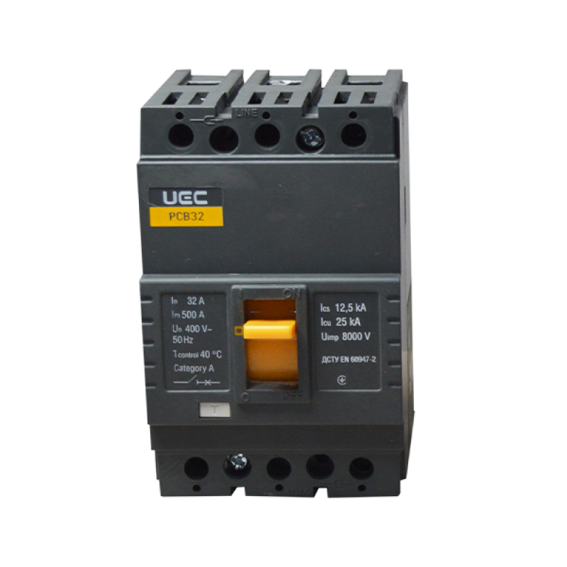 Автоматичний вимикач PCB32 3Р 32А 25кА UEC