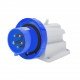 Вилка стаціонарна 90° IEC 309 HP IP67 2P+E 16A 230V 6H GEWISS