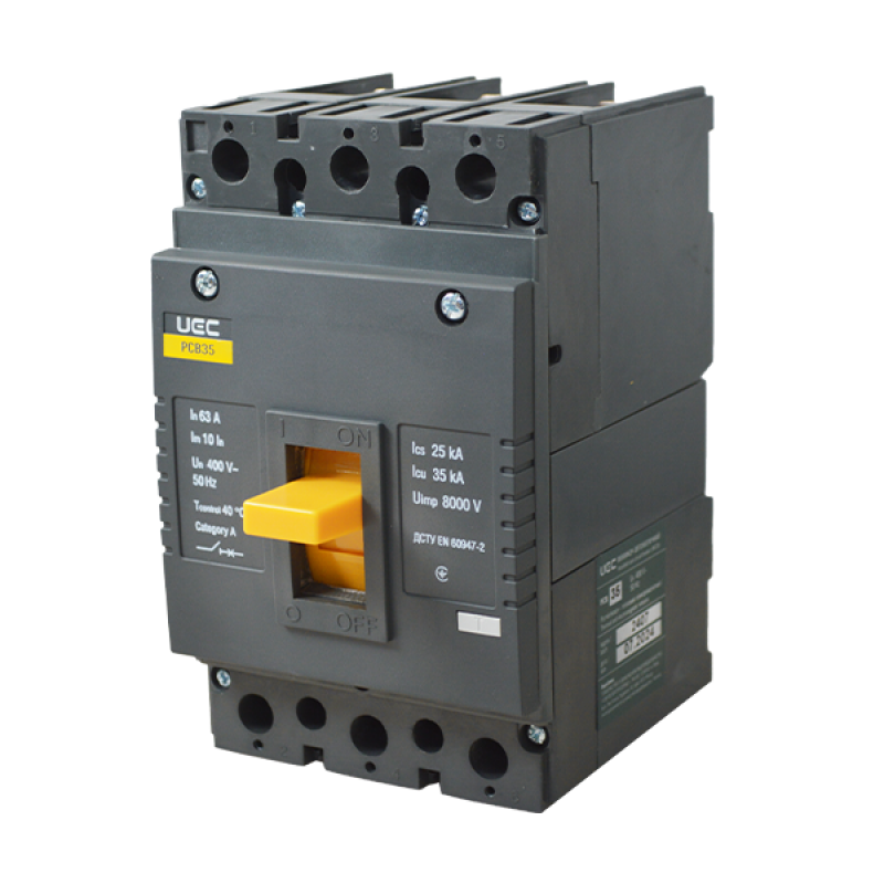 Автоматичний вимикач PCB35 3Р 63А 35кА UEC
