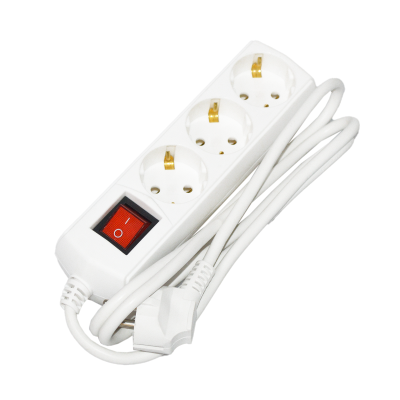Подовжувач П03В 3 місця 2P+PE/1,5м 3х1мм2 10А/250В з вимик.ECO UEC