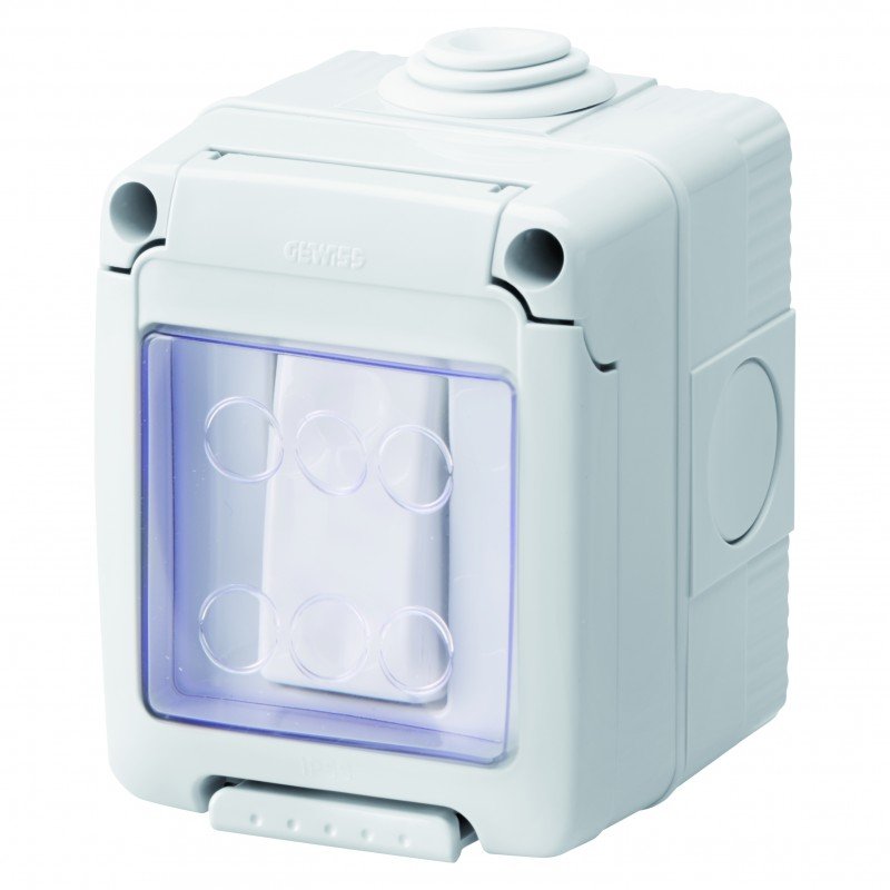 Вимикач прохідний в зборі 27 COMBI SYSTEM 1Р 16AX IP55 сірий GEWISS