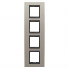Рамка Chorusmart LUX 2+2+2+2M вертикальна металева матовий алюміній/лава GEWISS