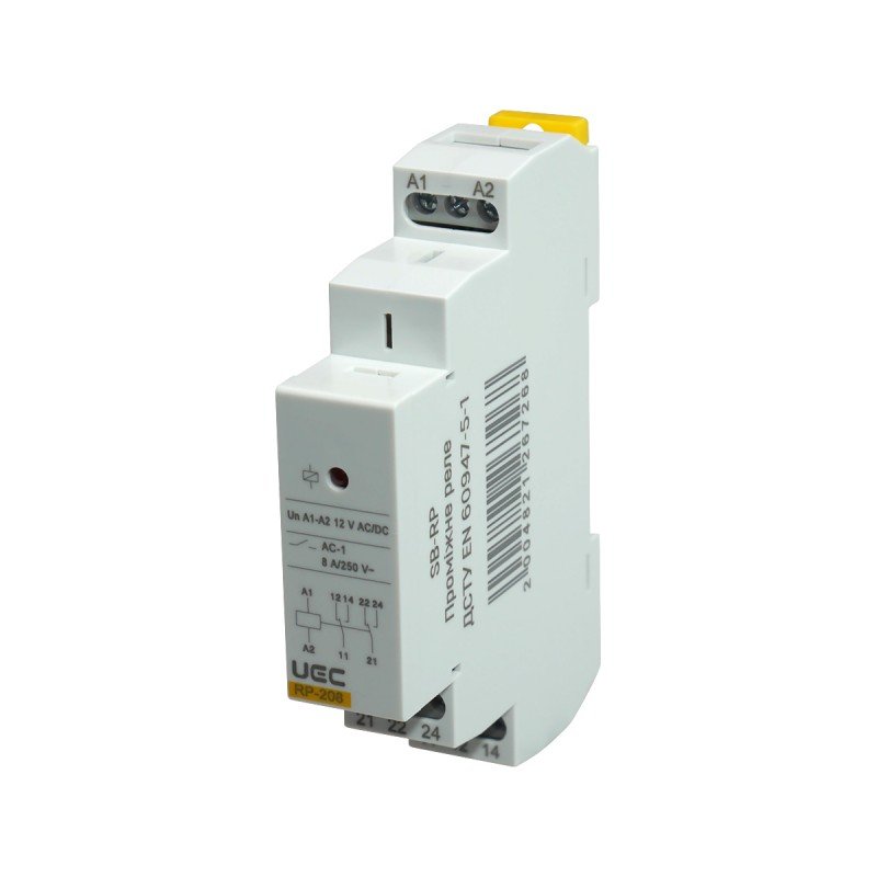 Проміжне реле RP 2 конт. (8А) 12 В AC/DC UEC