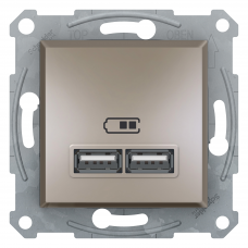 USB РОЗЕТКА 2,1A БРОНЗА ASFORA