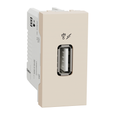 Розетка USB інформаційна, 1 модуль, бежева Unica New Studio